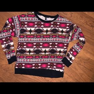 H&M Aztec Style Crewneck Sweatshirt